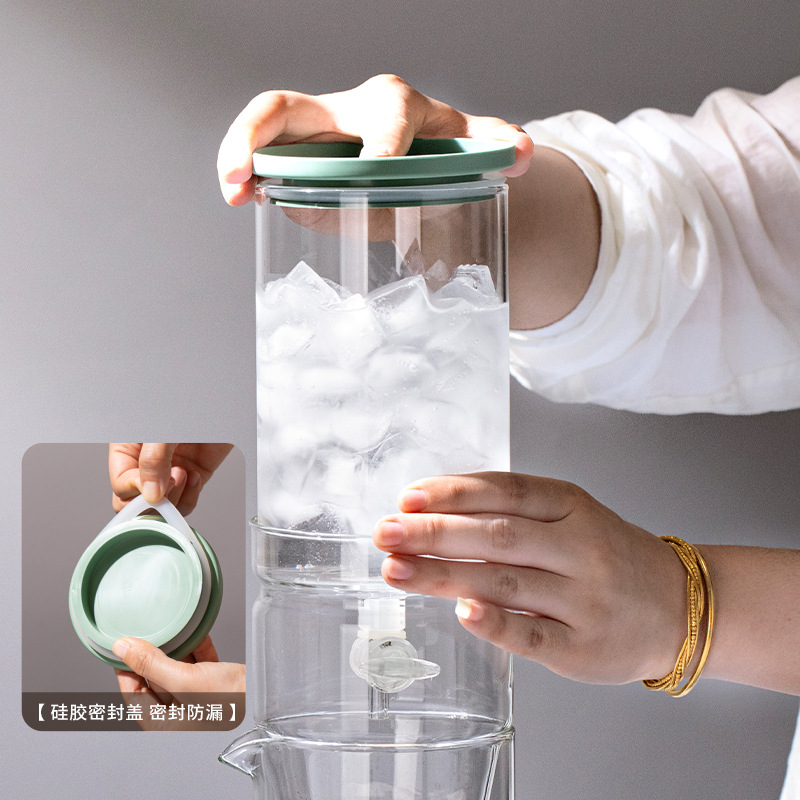 Coffee Tea Pot - IJskoffiekan Nieuwe hoogwaardige borosilicaatglas druppelkoffiekan voor