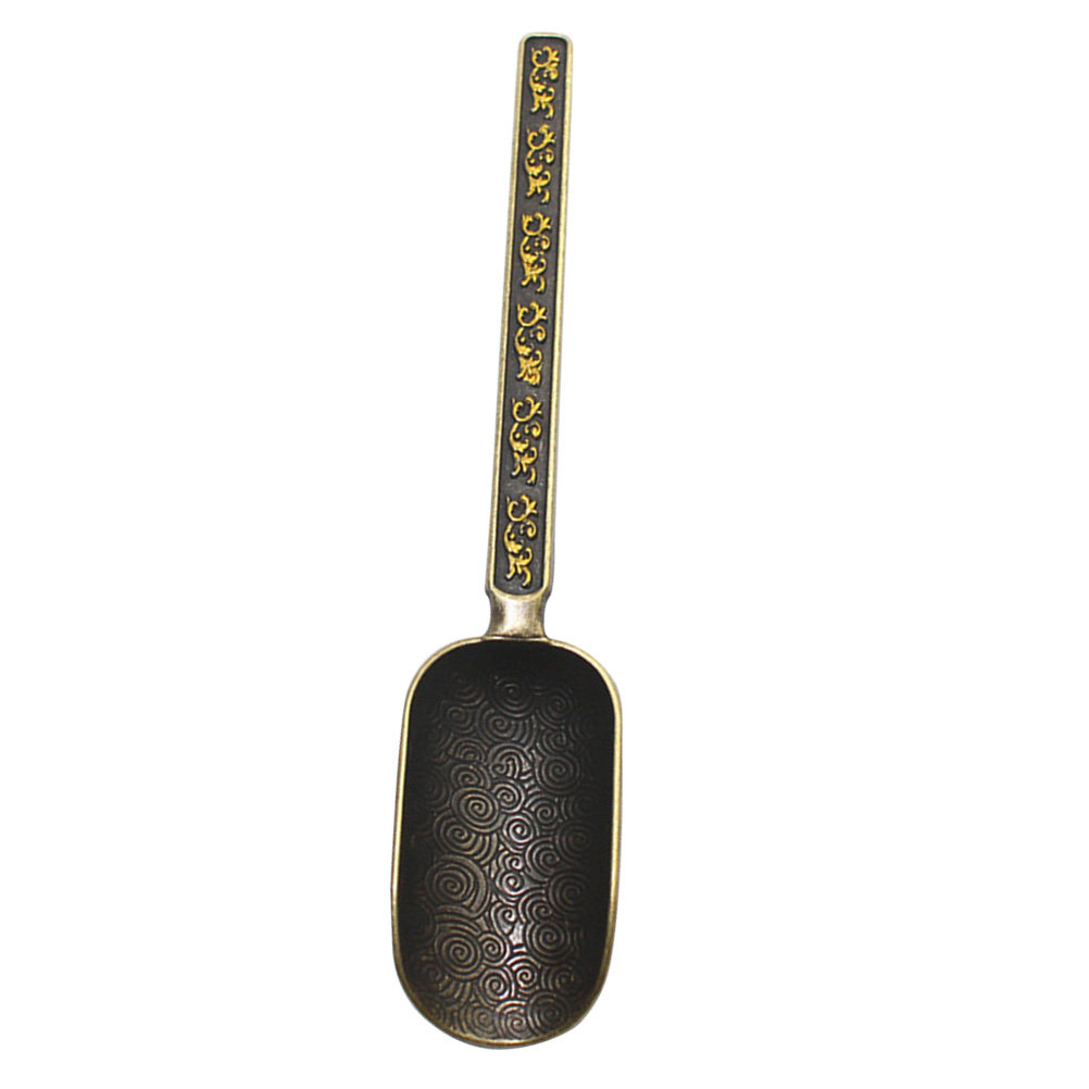 Coffee Tea Leaf And Bean - Koperen Zinken Losse Thee Lepel Robuust