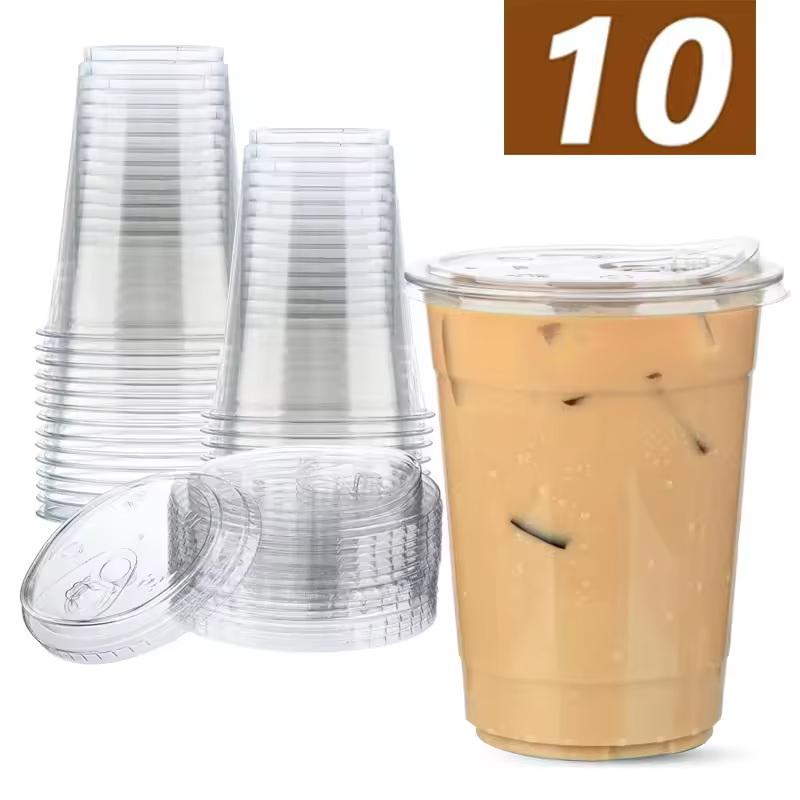 Lemon Tea Coffee - 10 stuks wegwerp PET-plastic bekers voor