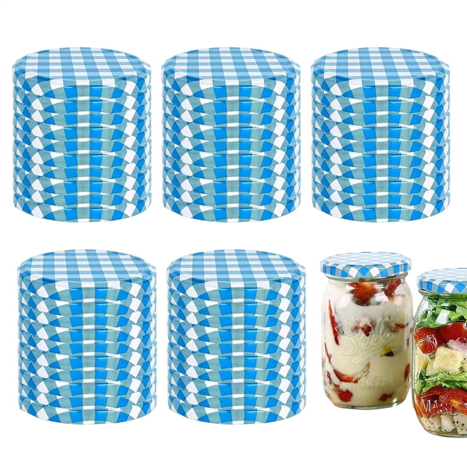 Coffee Tea Jars - Canning Jar-deksels 50 stuks lekvrije herbruikbare