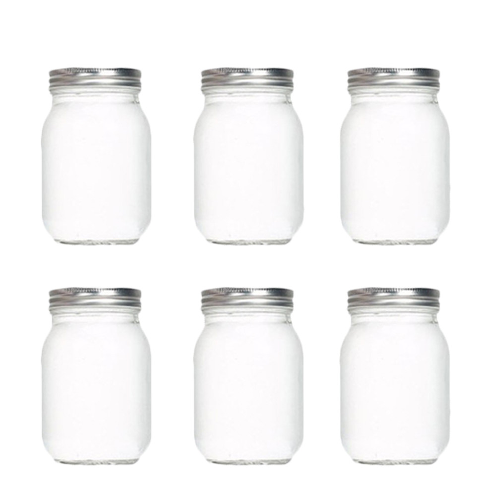 Coffee Tea Jars - 6 stuks transparante ronde glazen potten