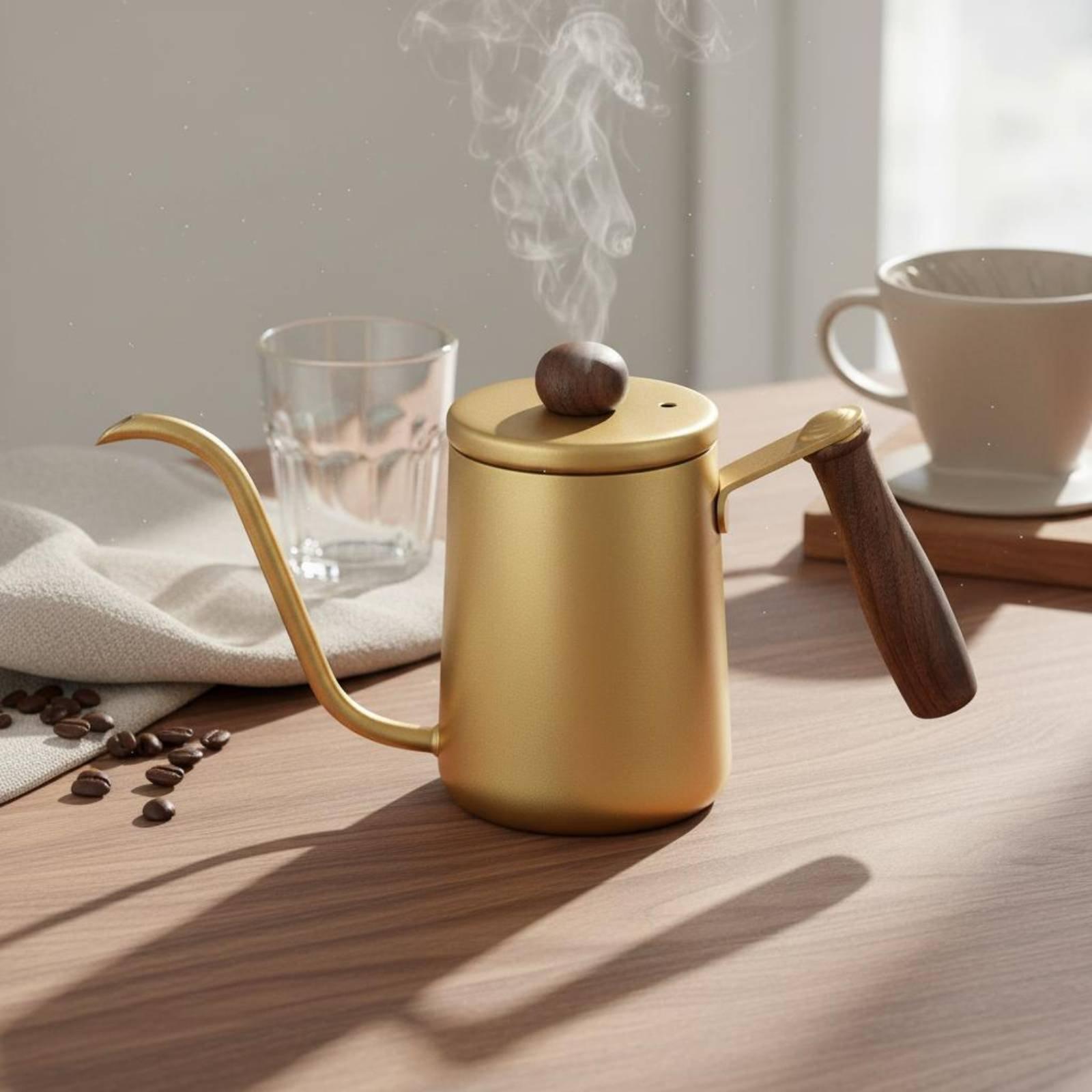 Coffee Tea Pot - Japanse stijl koffiekan met houten handvat,