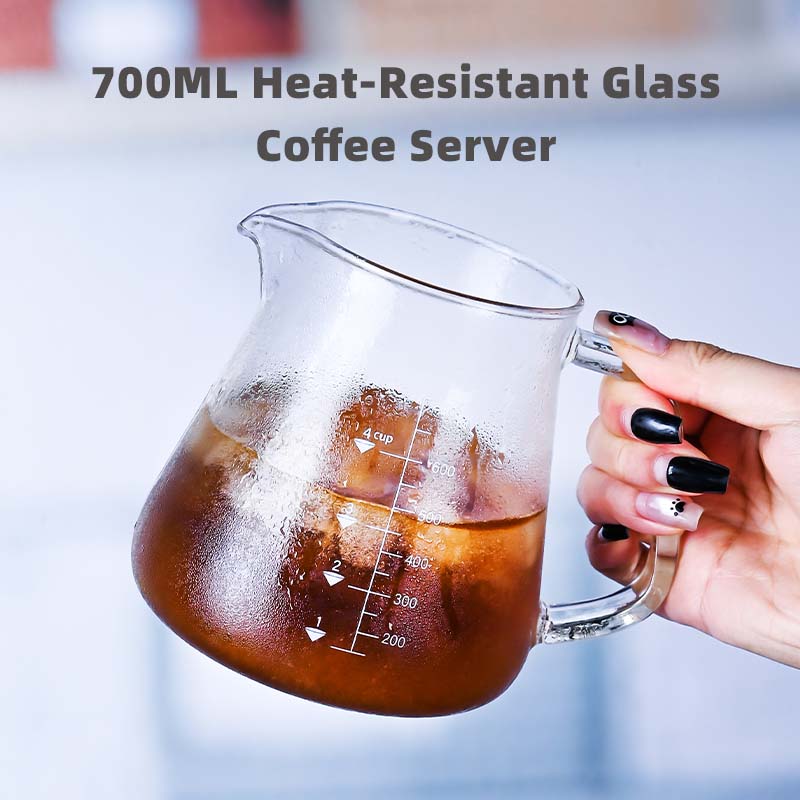 Coffee Tea Pot - Nieuwe hoge borosilicaatglas van 700 ml,