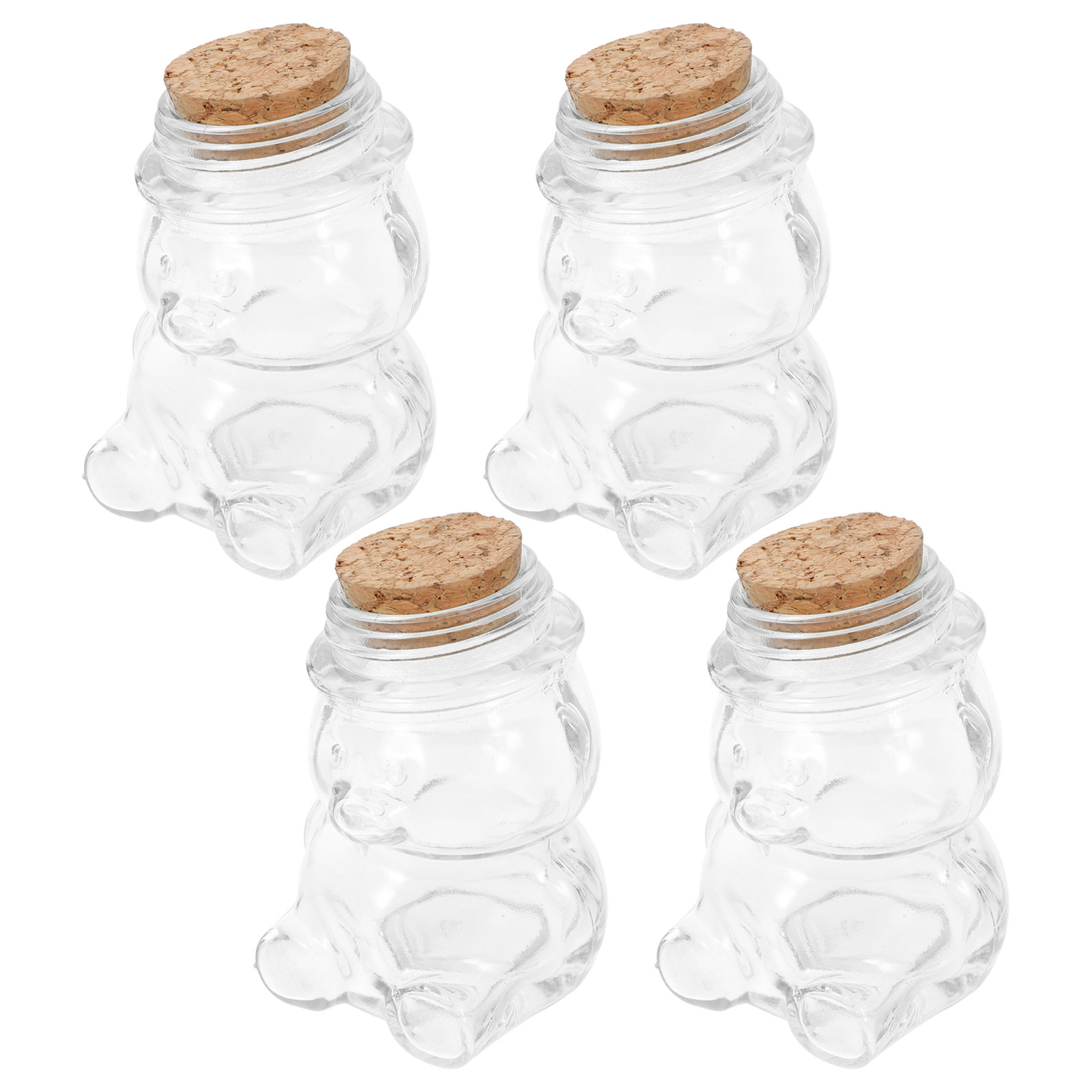 Coffee Tea Jars - 4-delige glazen snoepkruikenset, transparante luchtdichte voedselbewaarcontainer