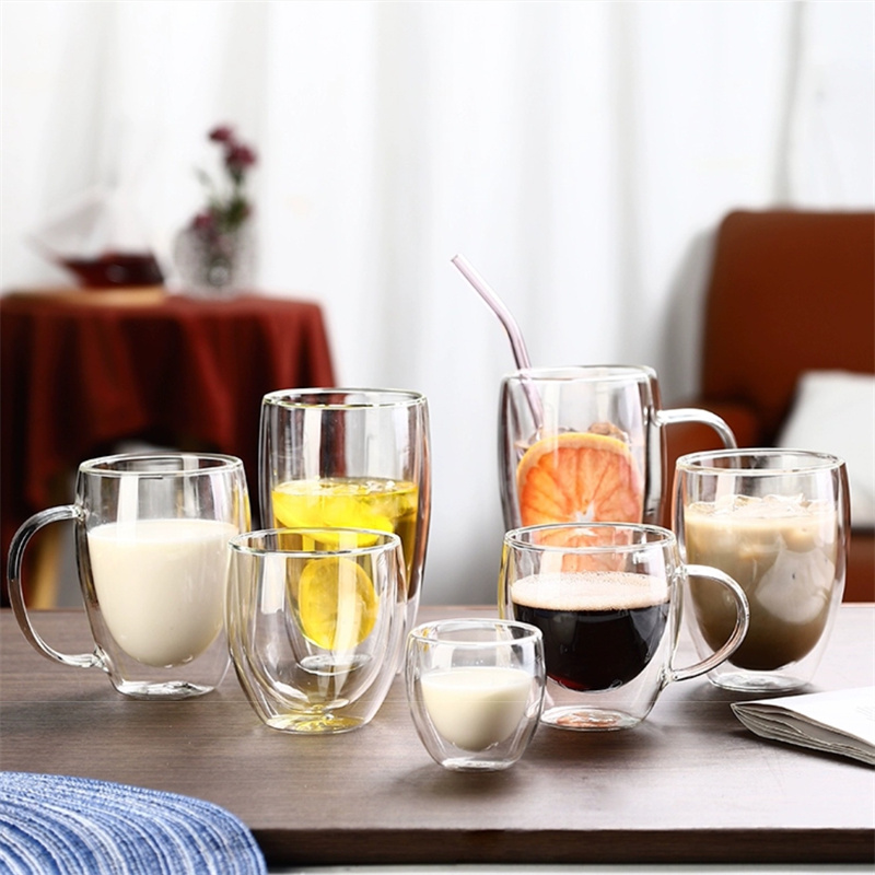 Lemon Tea Coffee - Transparant Double Wall Mok Met Bamboe