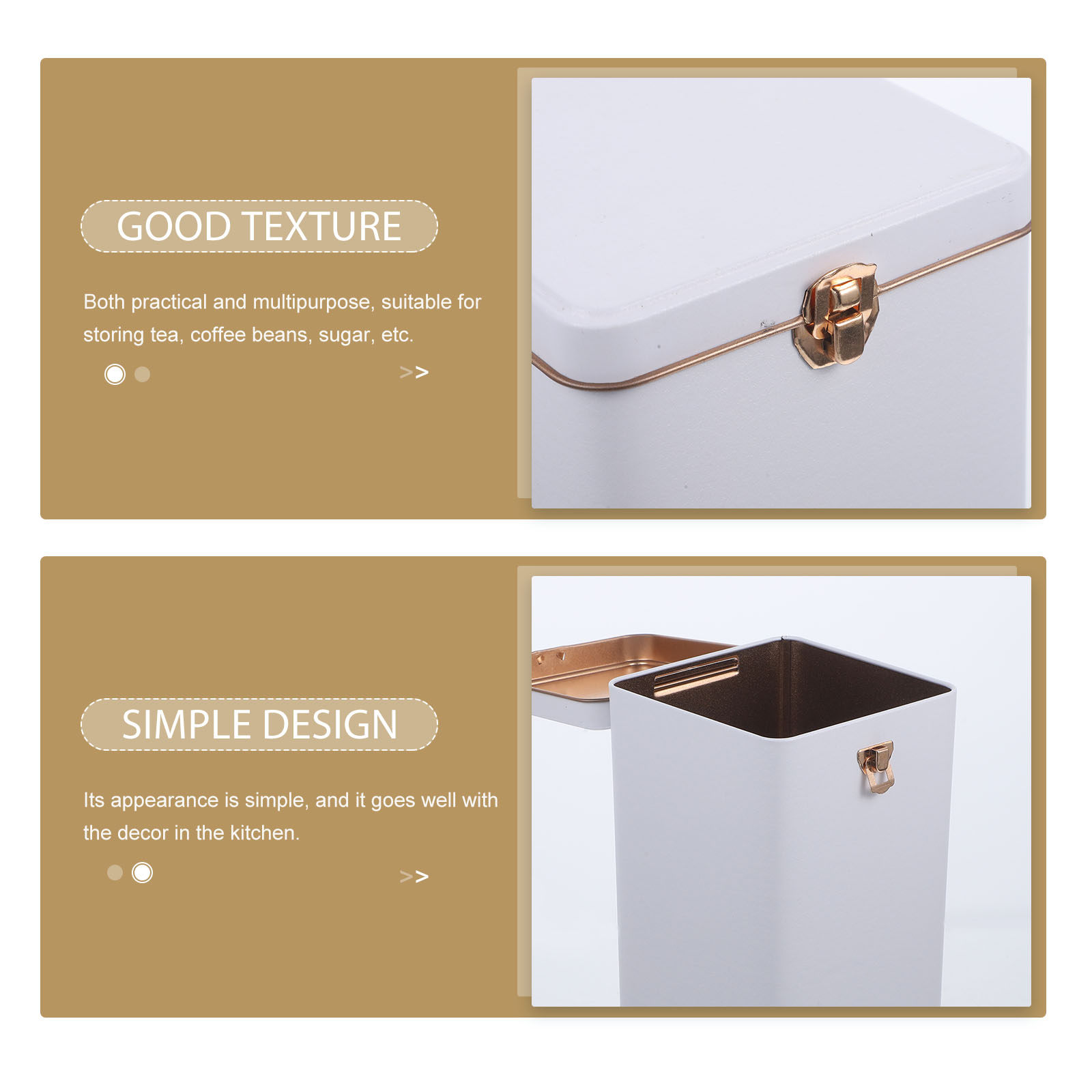 Stevige blikken opbergpot voor - Coffee Tea Leaf And Bean recensie en prijs