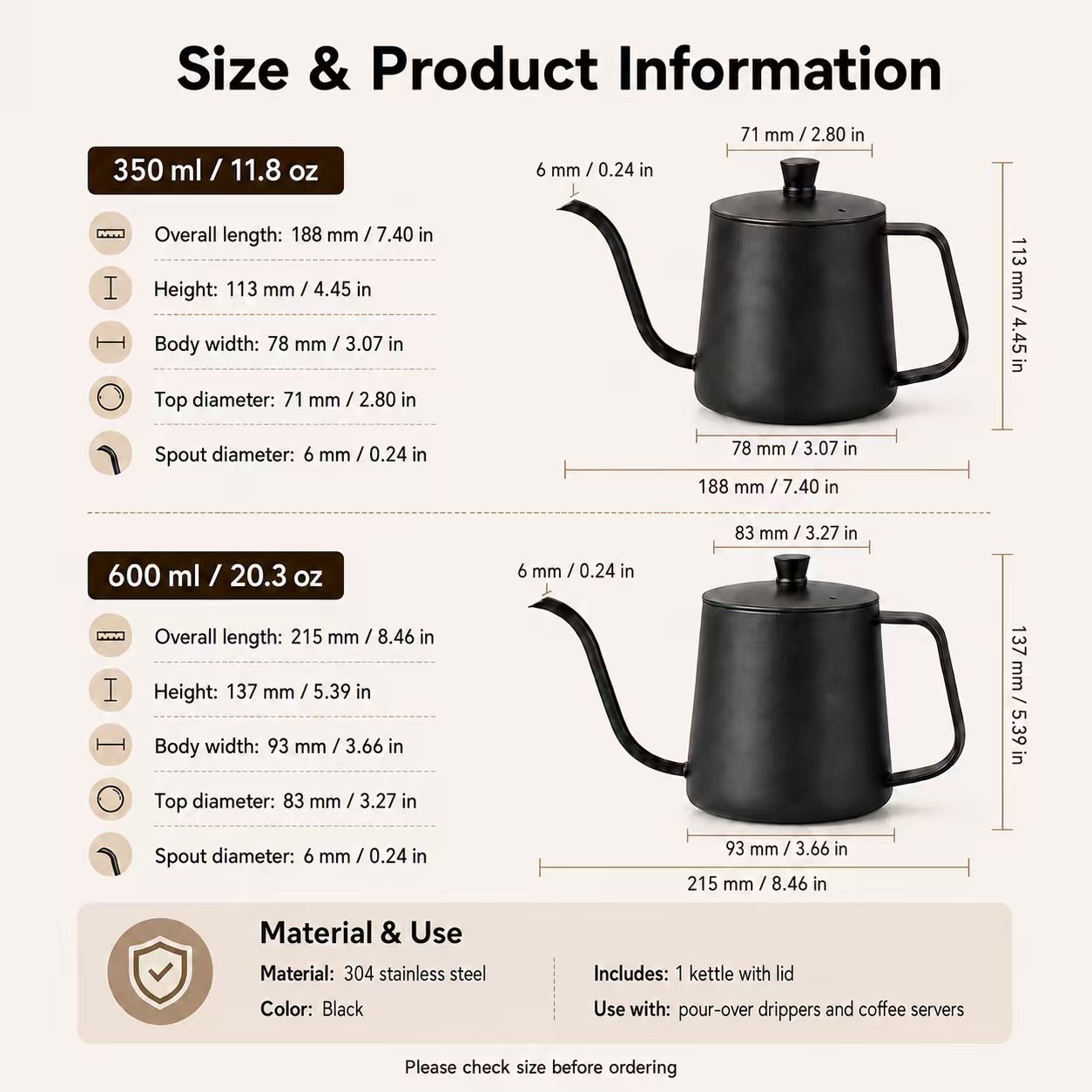 Koffiekan van 304 roestvrij st - Coffee Tea Pot recensie en prijs