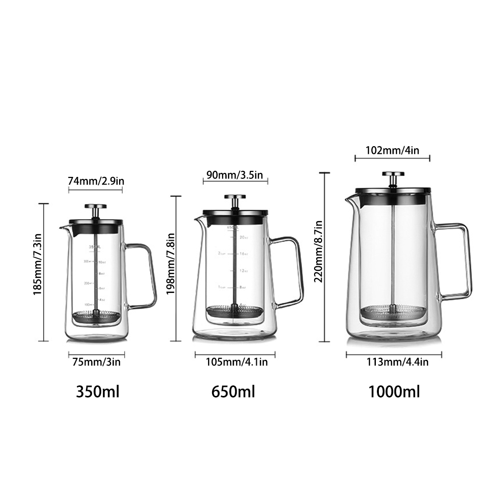 Dubbele lagen Franse perspot H - Coffee Tea Pot recensie en prijs